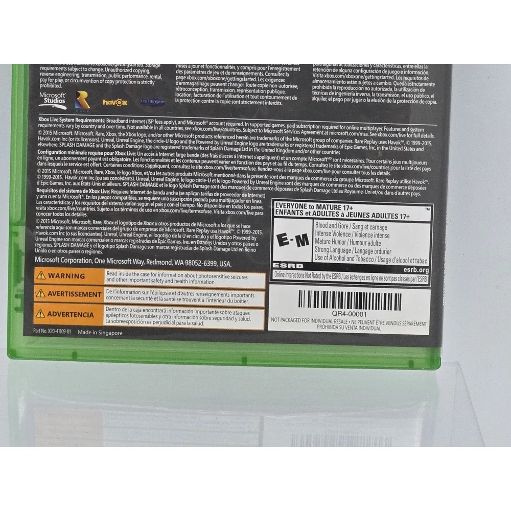 Gears of War: Ultimate‎ Edition & Rare Replay Xbox One - Complete W/ Sticker